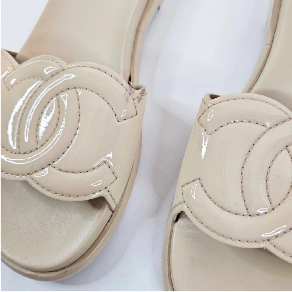 Chanel Beige Slide Sandals - Picture 11 of 16